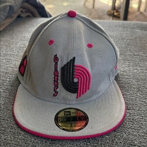 New Era Gray and Pink Blazers Cap